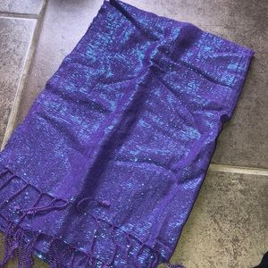 Purple with blue accent shiny scarf